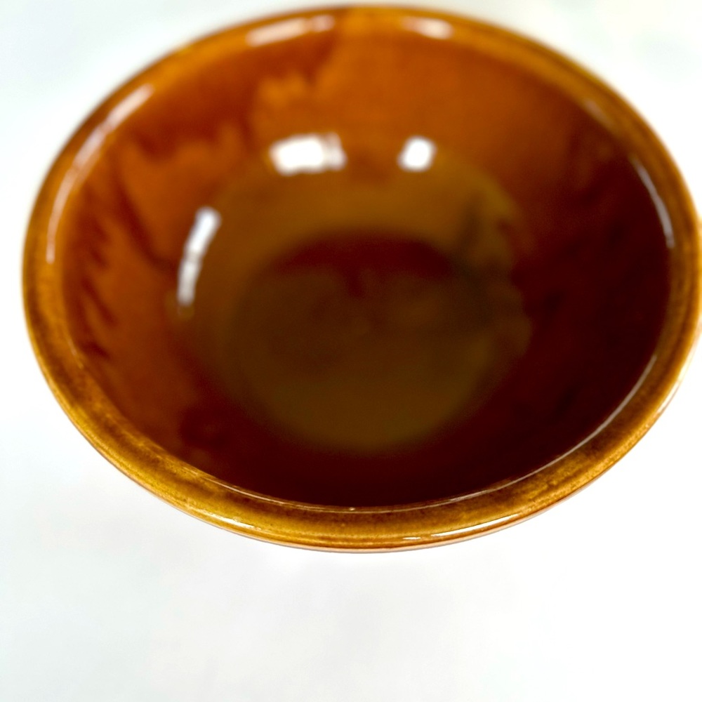 Vintage Brown Crockery Decorated Bowl